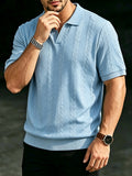 Herren Zopfmuster Kurzarm-Poloshirt