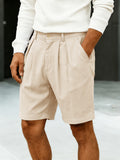 Herren High-Rise Geplissierte Chino Shorts