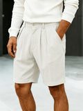 Herren High-Rise Geplissierte Chino Shorts