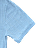 Stehkragen Strukturiertes Grid-Strick Casual T-Shirt