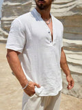 Washed Crinkle Strukturiertes Casual Beach Shirt