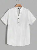 Washed Crinkle Strukturiertes Casual Beach Shirt