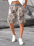 Abstraktes Tintendruck 2-Teiler T-Shirt & Shorts Set