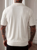 Drei-Knopf Rauten Ajour Pointelle Casual Business Shirt