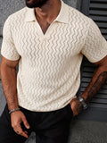 Knopfloser V-Ausschnitt Wellen-Ajour Casual Business Shirt