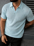Knopfloser V-Ausschnitt Wellen-Ajour Casual Business Shirt
