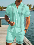 Herren Set mit Ethno-Print Hemd und Shorts