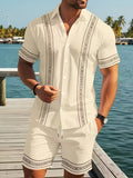 Herren Set mit Ethno-Print Hemd und Shorts