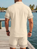 Herren Set mit Ethno-Print Hemd und Shorts