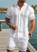 Herren Set mit Ethno-Print Hemd und Shorts