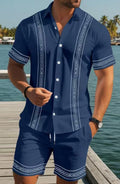 Herren Set mit Ethno-Print Hemd und Shorts