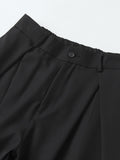 Bundfaltenhose mit weitem Bein hoher Taille