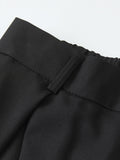 Bundfaltenhose mit weitem Bein hoher Taille