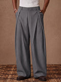 Bundfaltenhose mit weitem Bein hoher Taille