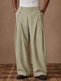 Bundfaltenhose mit weitem Bein hoher Taille