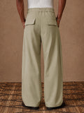 Bundfaltenhose mit weitem Bein hoher Taille