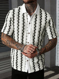 T-Shirt da uomo a maniche corte in finto due pezzi a trecce
