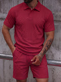 Lässiger Herren-Zweiteiler aus Struktur-Jacquard
