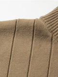 Strickpullover mit Half-Zip und Rippenstruktur