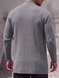 Einfarbiger Rippstrick-Cardigan mit offener Front