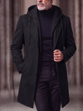 Smart Casual Zweiteiler-Optik Wollmantel mit Kapuze