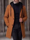 Smart Casual Zweiteiler-Optik Wollmantel mit Kapuze