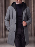 Smart Casual Zweiteiler-Optik Wollmantel mit Kapuze