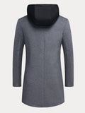 Smart Casual Zweiteiler-Optik Wollmantel mit Kapuze