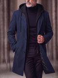 Smart Casual Zweiteiler-Optik Wollmantel mit Kapuze