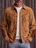 Western Colorblocking Wildleder-Optik Mantel
