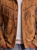 Western Colorblocking Wildleder-Optik Mantel