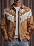 Western Colorblocking Wildleder-Optik Mantel