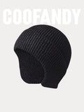 Winddichte Strick-Beanie mit Ohrenschutz
