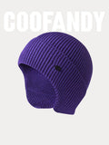 Winddichte Strick-Beanie mit Ohrenschutz