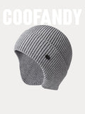Winddichte Strick-Beanie mit Ohrenschutz