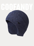 Winddichte Strick-Beanie mit Ohrenschutz