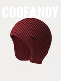 Winddichte Strick-Beanie mit Ohrenschutz