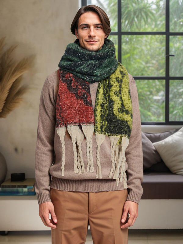 Weicher Warmer Fransen-Schal mit Schultertuch-Funktion