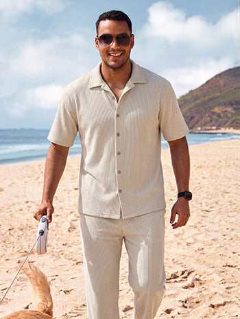 Casual Loose Fit Hemden-Set