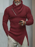 Asymmetrischer Zipper-Strickpullover